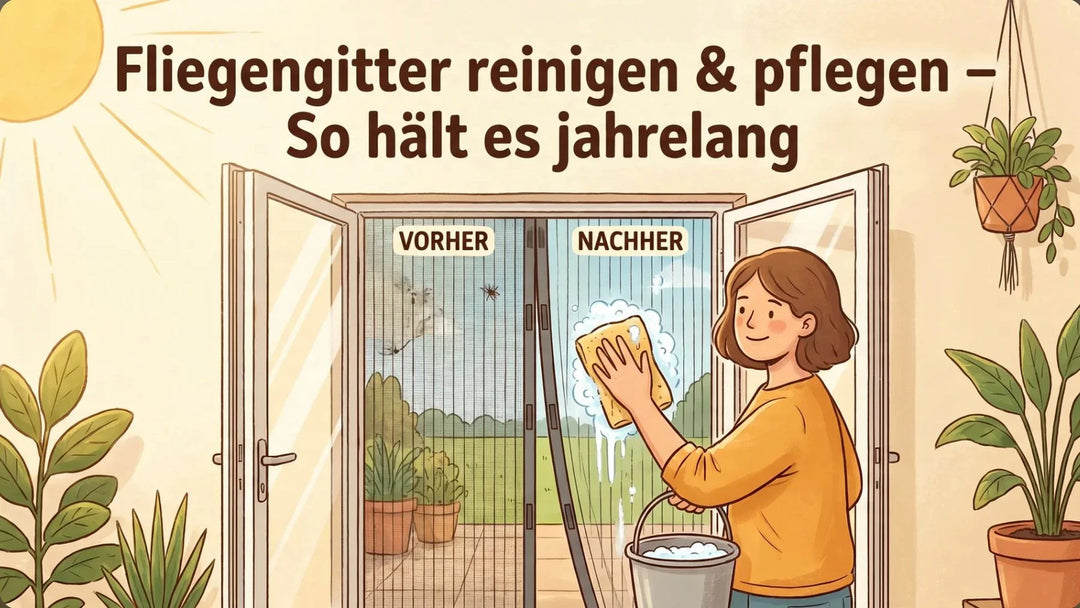 Fliegengitter reinigen & pflegen – So hält es jahrelang