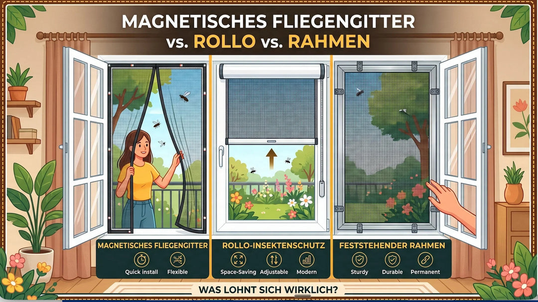 Magnetisches Fliegengitter vs. Rollo vs. Rahmen – Was lohnt sich wirklich?