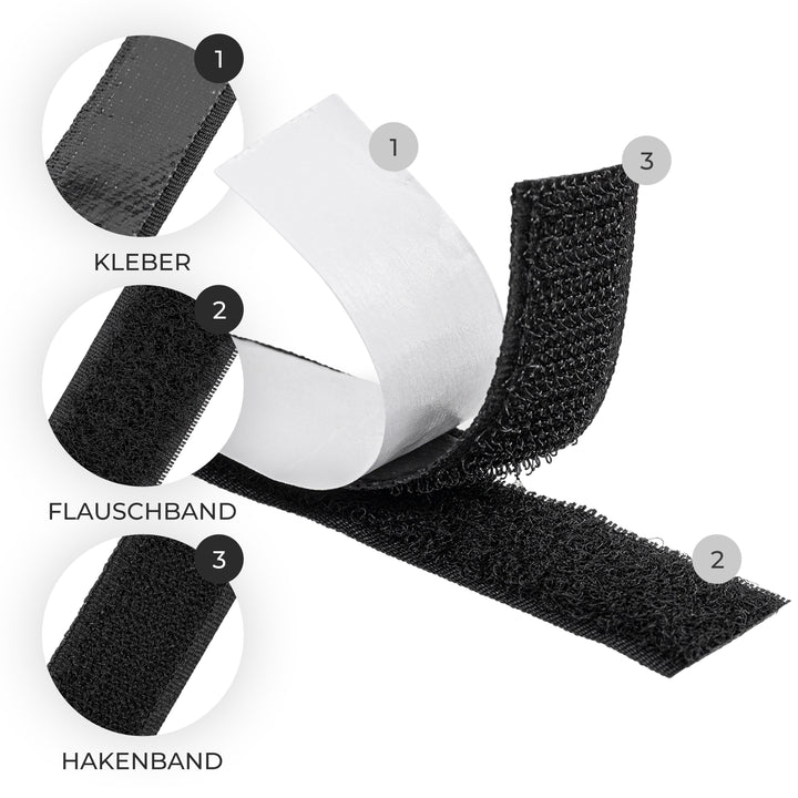 Klettband Set - Hakenband & Flauschband (je 9m)