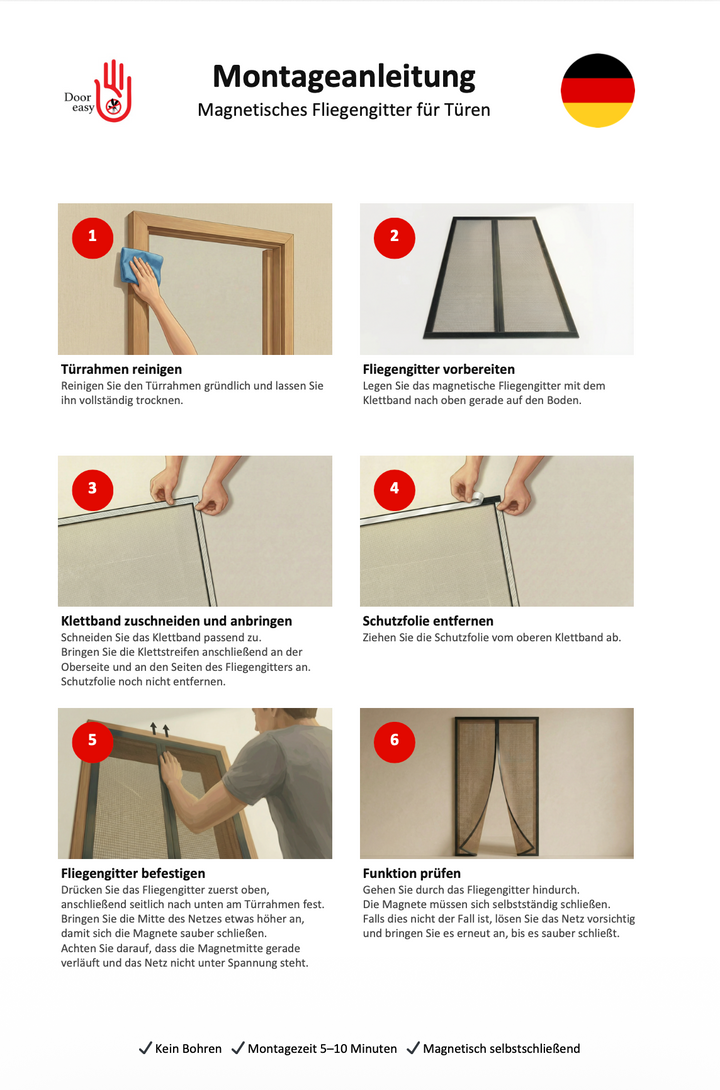 Magnetisches Fliegengitter für Türen